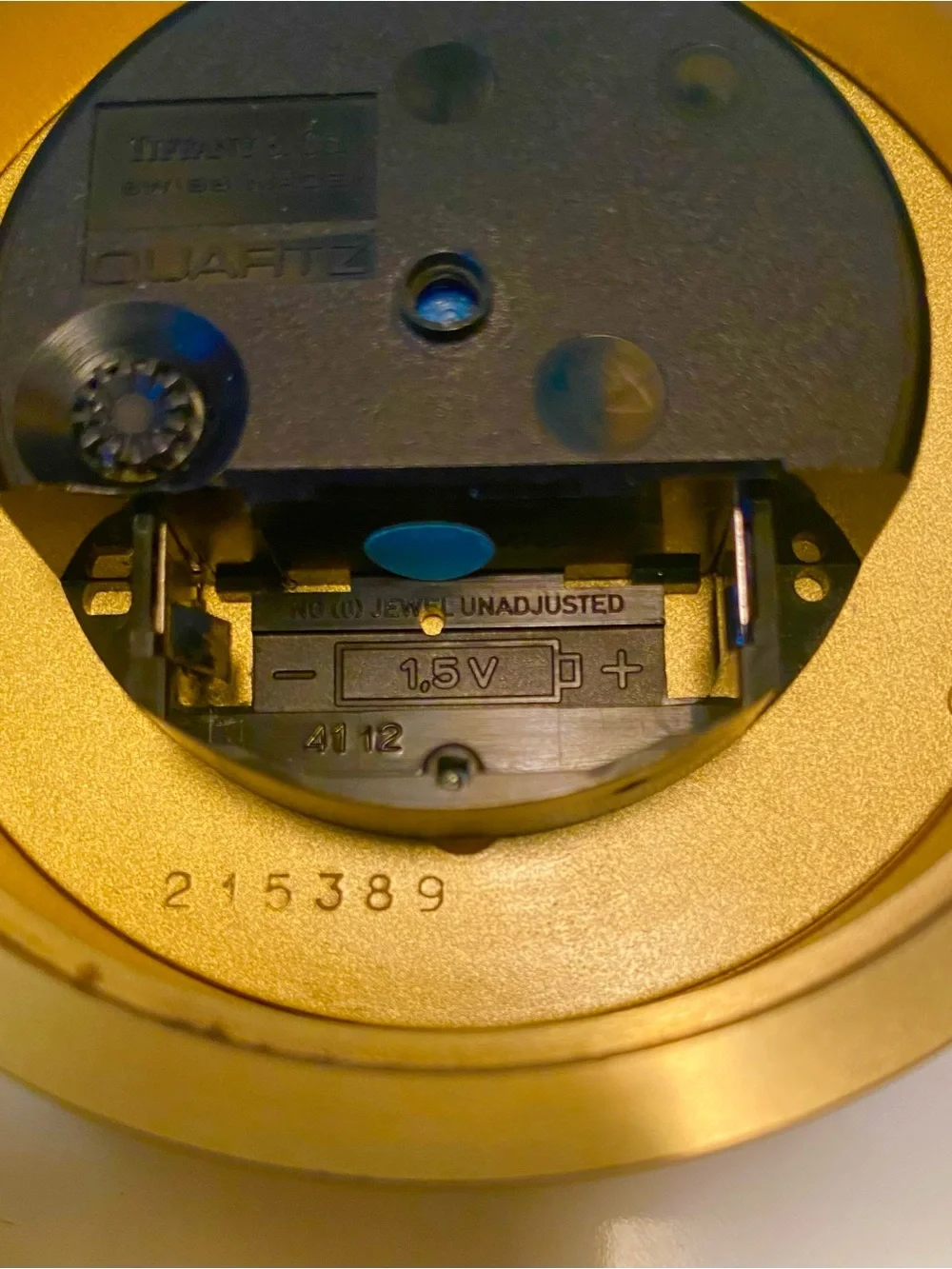 Vintage 1989 Tiffany & Co. Solid Brass Desk Clock - Gorgeous Patina. A Treasure.